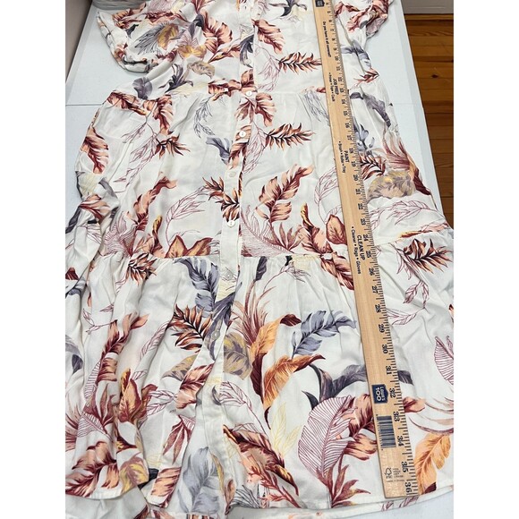 Cupio Women's Short Sleeve Floral Button Down Tiered Shirt Dress Rayon Size M - Picture 7 of 8